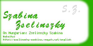 szabina zselinszky business card